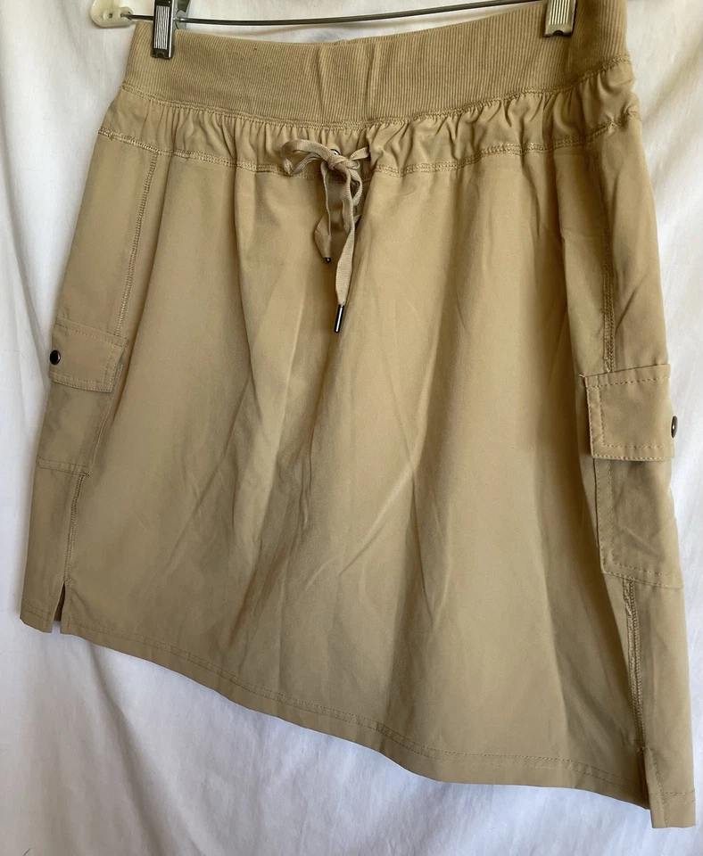 GREEN TEA, Women's M, Cargo Short Skirt SKORT, Khaki, Drawstring, NWOT - Image 3 of 4