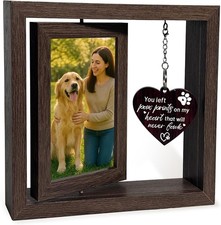 Rotating Pet Memorial Photo Frame, Double-Sided Remembrance Picture Frame 4x6