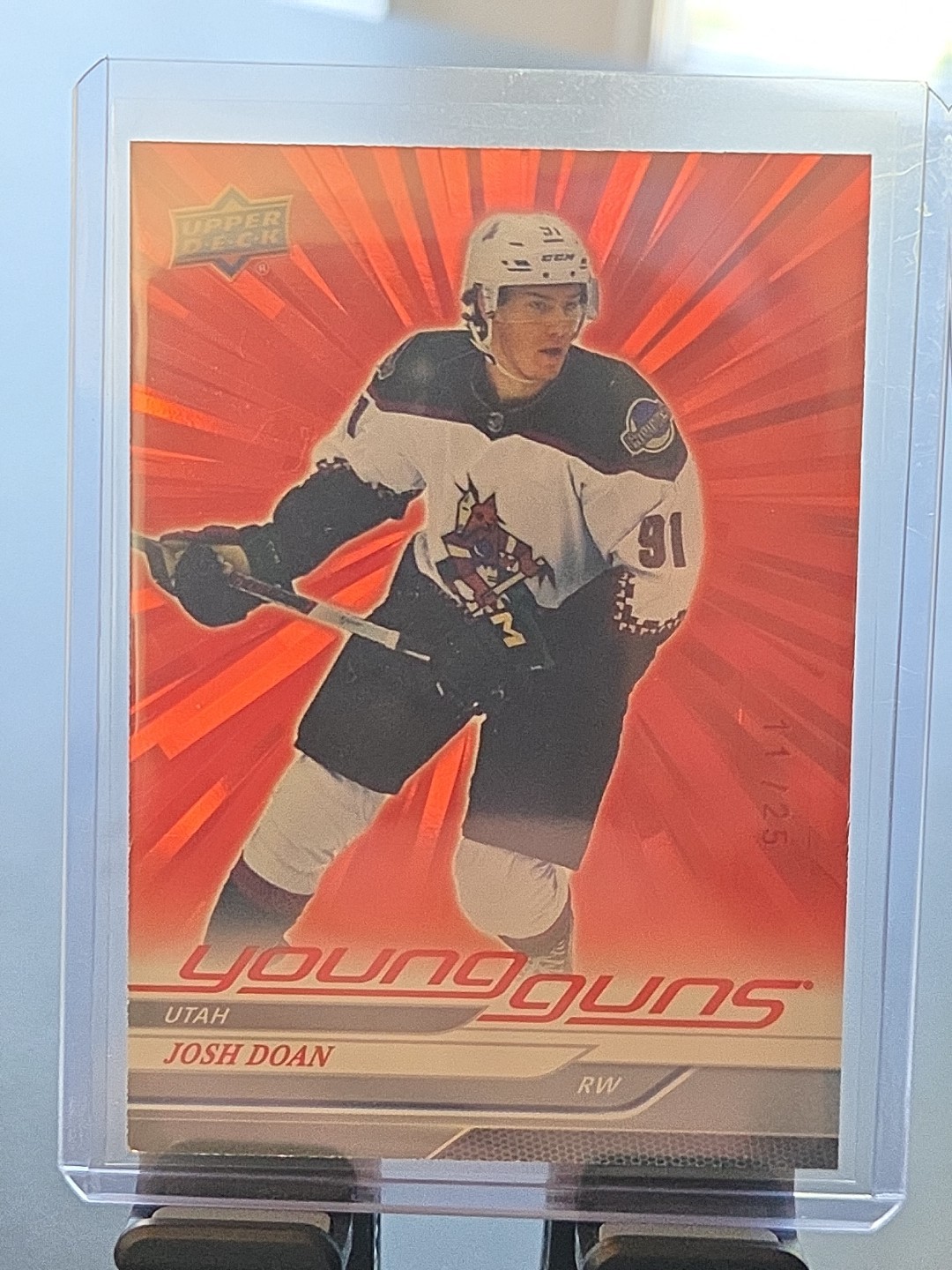 2024-25 Upper Deck #233 Josh Doan Young Guns Outburst Red 09/25 RC Rookie