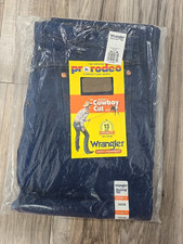 NWT Vintage- Wrangler PRO RODEO Cowboy Cut Original Fit Blue Jeans Sz 34 x 36