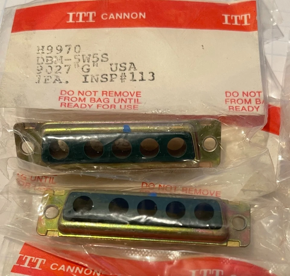 8 ITT Cannon DBM-5W5S Combo Connector D-Subminiature RCP 5 Contacts - Image 2 of 3