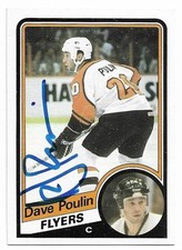 DAVE POULIN Autographed Signed 1984-85 Topps ROOKIE card Philadelphia Flyers COA. rookie card picture