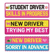 New Driver Magnet for Car Student Driver Warning Safety Decal 3 Pack Set PC