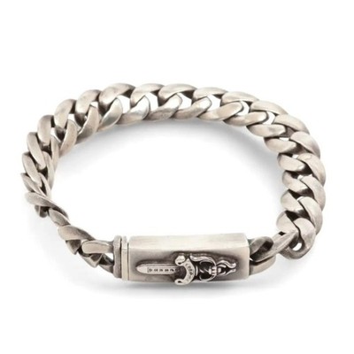 Extremely Rare   Chrome Hearts ID BBY DGGR / Baby ID Dagger Bracelet, 22 Links
