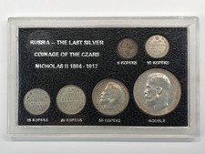 Russia Last Silver Coinage of the Czars Nicholas II (1894-1917) 6-Coin Set