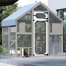 71" H Catio Outdoor Cat Enclosure for Multiple Cats Large Wooden Walk in Cats Ho