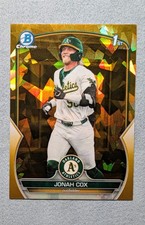 Jonah Cox 2023 1st Bowman Draft Sapphire Gold Refractor /50 Giants Prospect