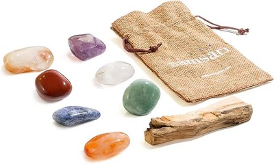 SAMSARI 9 Stück XL Chakra Kristalle Set für Heilung, Meditation + Geschenktüte