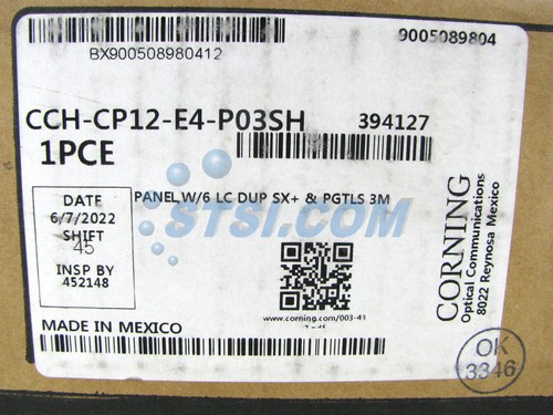Corning CCH-CP12-E4-P03SH Pigtailed Fiber Panel, 6 LC Duplex 50um MM OM4 ~STSI - Picture 3 of 4