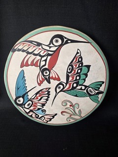 Odin Lonning Tlingit Hummingbird 15½" Drum Northwest Coast