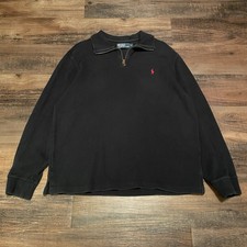 Polo Ralph Lauren Estate Rib Quarter-Zip Pullover Black Mens Large