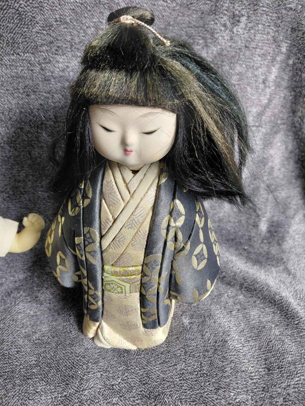 Vintage Japanese Kimekomi Doll Silk Kimono Traditional Folk Craft Japan
