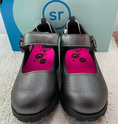 Stride Rite Little Kids Wednesday Gray Sparkle Mary Jane Shoes Sz 13 M NIB