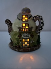 The Tiny Tea Pot Shop Musical Light Up Figurine Nightlight Tearoom