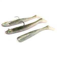 Sandeel Fishing Jig Lure 100mm 18g 2 Head 3 Sandeel Paddle Tails