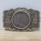 1922 Silver Peace Dollar Belt Buckle