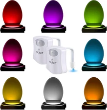 2 Pack. the Original Toilet Bowl Night Light. Fun & Useful Bathroom Motion Senso