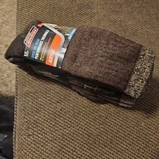 Dickies Men's Brown Crew Performance Acrylic Thermal Socks 3 Pairs Shoe Sz 6-12