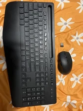 Black Wireless Keyboard and Mouse Combo KC213D- Phone Holder & Wrist Rest