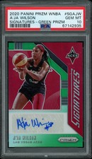 2020 Panini Prizm WNBA - A'ja Wilson - Signatures - Green Prizm AUTO - PSA 10