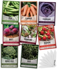 Winter, Fall, and Spring Vegetable Seeds for Planting | Cool Weather Crops | 8 V