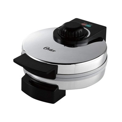 Oster Titanium DuraCeramic Belgian Waffle Maker Natural Non-Stick Chrome NEW