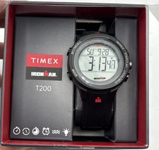 Timex TW5M64100 Digital Ironman T200 42mm Black MVT CN Strap Watch - OPEN BOX