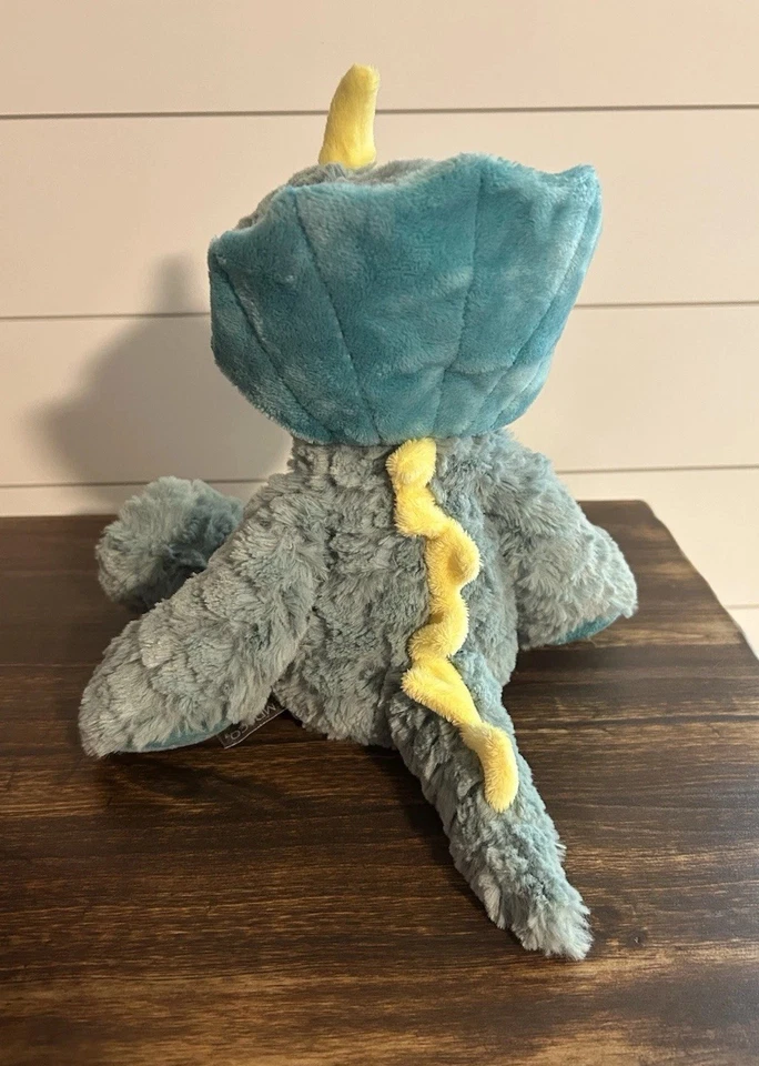 Peluche de dinosaurio Drake verde azulado amarillo 14"" Nat & Jules Demdaco Mellow Fellows Mellow Fellows" Foto 4 de 4