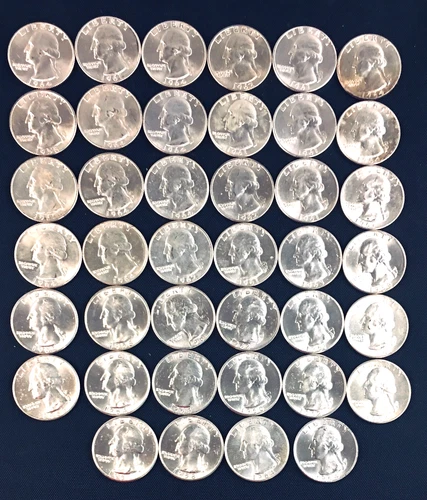 LOT #1007   ROLL OF 40 WASHINGTON QUARTERS (BU)