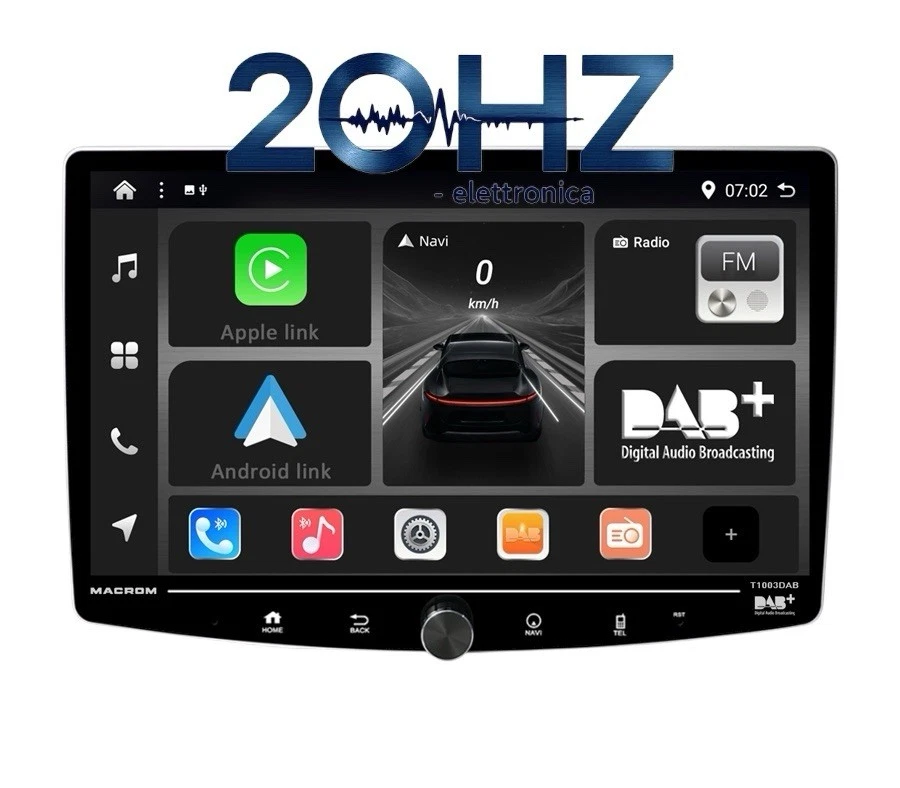 MACROM T1003DAB Autoradio Monitor Car Tablet Android Apple DAB+ BT T 1003 DAB - Immagine 4 di 4