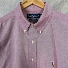 Polo Ralph Lauren Button Down Shirt Long Sleeve Oxford Pink Mens 16.5 x 34/35