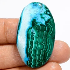 Natural Chrysocolla Malachite Oval Cabochon Gemstone 65.5 Ct. 37X21X6 mm A-33647