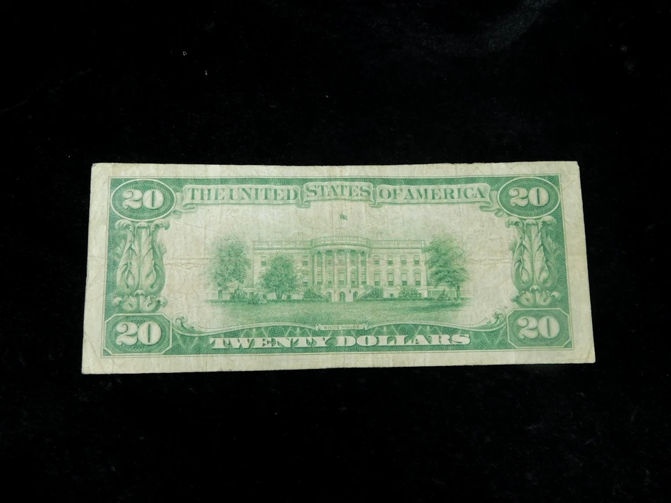 1929 $20 National Bank of Zanesville Ohio Brown Seal National Currency Note - Image 2 of 4