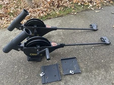 PAIR OF CANNON EASI TROLL DOWNRIGGERS W/BASES, ROD HOLDERS, CABLE, ETC.