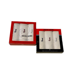 LOT OF 2 Vintage Pierre Cardin Men's Handkerchiefs Initial J Monogrammed NIB