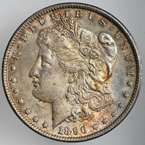 1896-P  $1 MORGAN SILVER DOLLAR PHILADELPHIA AU DETAILS NEAT TONING (250708-025)