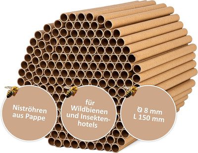 Insektenhotel Füllmaterial 8mm für Wildbienen Nisthülsen Papphülsen