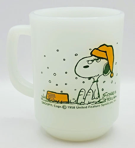 Vintage Fire-King Snoopy Mug I Hate It When It Snows On My French Toast USA
