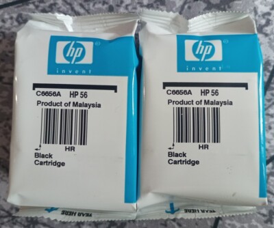 2 x Original HP 56 Schwarz Tintenpatronen, 2 x C6656A - DE-Kostenloser versand!