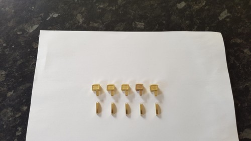 5 x perni inserimento cerniera misura 10 /colore ottone/ - Foto 2 di 7