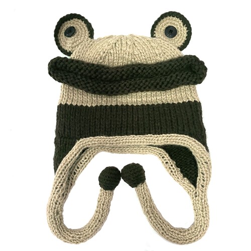 Orejeras de rana BomHCS sombreros de punto gorro de ganchillo animal pendiente hecho a mano - Imagen 17 de 17