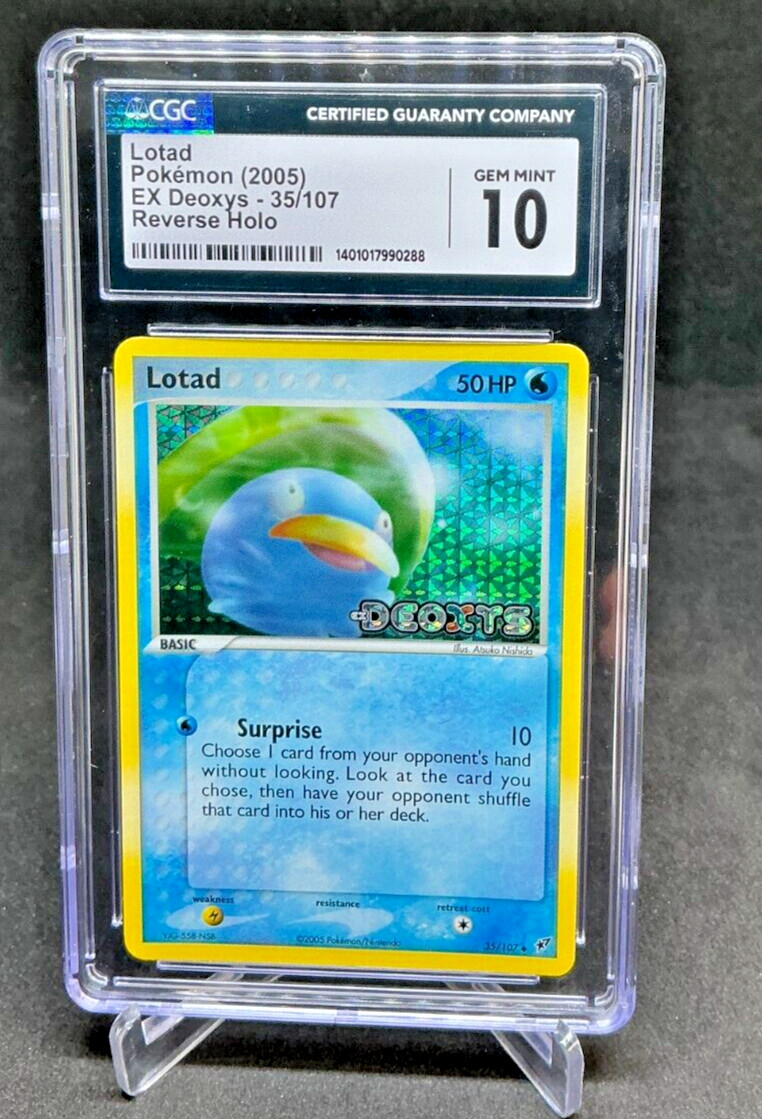 CGC 10 - 2005 Pokemon EX DEOXYS LOTAD Stamped Reverse Holo #35/107