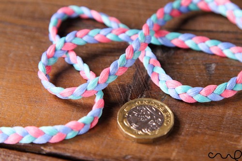 5M Pink Blue Mint Ribbon Braided Trim Ribbon Decorative Sewing Craft 7mm Wide - Picture 2 of 4