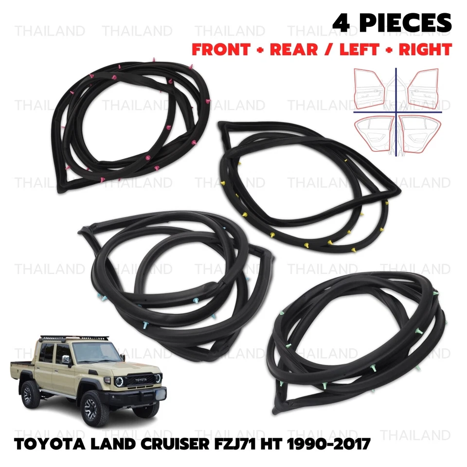 For Toyota Land Cruiser GRJ79 D-CAB '12 Set Door Rubber Seal Weatherstrip - Изображение 3 из 4