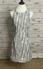 J.Crew navy/cream office siren Italian tweed sleeveless sheath dress Size 2