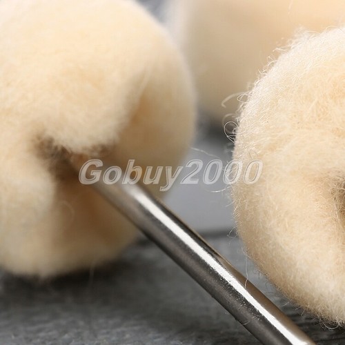 25mm Wool Felt Polishing Buffing Round Wheel & Shank 10pcs Grinder Rotary Tool - Picture 5 of 12