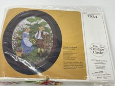 Creative Circle Kit 1934 Orchard Rendezvous Oval Frame Needlepoint