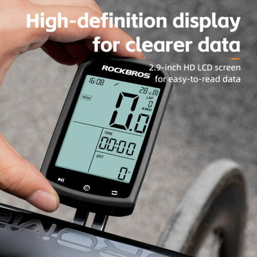 ROCKBROS Bike Speedometer Wireless Computer GPS ANT+ Heart Rate Monitor Mount - Picture 2 of 17