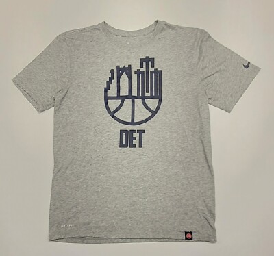 D's TEES NICE! ''DET'' NIKE NBA T-Shirt Size:MED DETROIT THRIFT 313