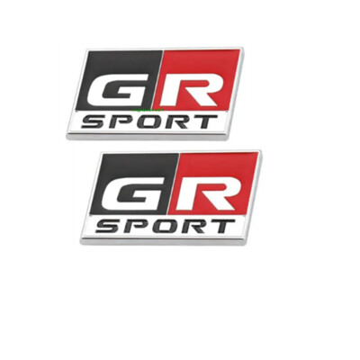 2x Chrome GR SPORT Side Fender 3D Emblem GRSPORT Badge for HV RZ RC RS C-HR
